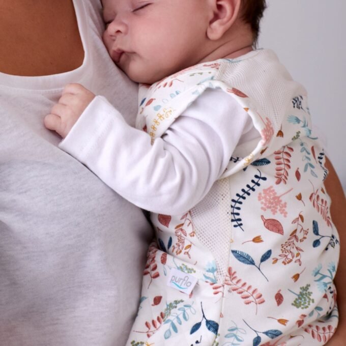 Purflo® vystyklas-miegmaišis 2,5 TOG (0-4 mėn.) Purflo vystyklas-miegmaišis kūdikio vystymas saugus kūdikio miegas miego patarimai kūdikio miego apranga naujagimio vystymas naujagimio vystyklai
