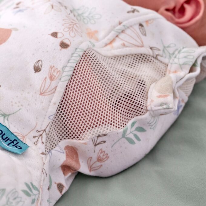 Purflo® vystyklas-miegmaišis 0,5 TOG (0-4 mėn.) Purflo vystyklas-miegmaišis kūdikio vystymas saugus kūdikio miegas miego patarimai kūdikio miego apranga naujagimio vystymas naujagimio vystyklai