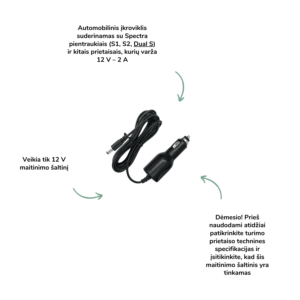 Automobilinis įkroviklis Spectra pientraukiui, 12 V Spectra Dual S pientraukis Spectra prientraukis Mylu.lt patarimai žindymui pieno nutraukimas pagalba žindymui