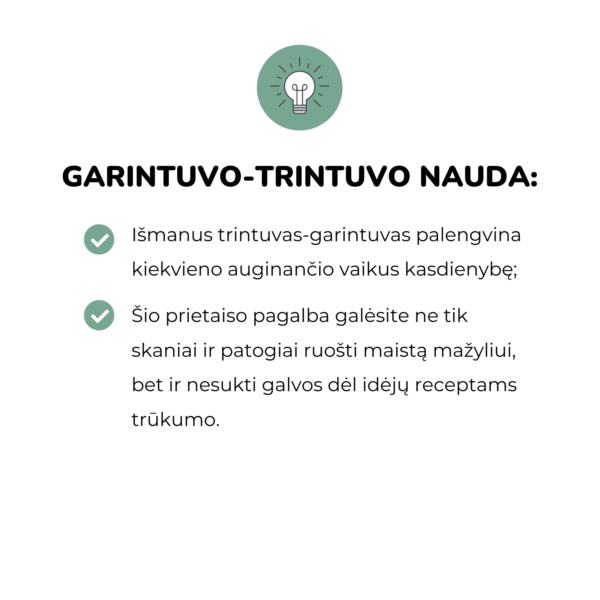 Beaba Babycook Smart trintuvas-garintuvas primaitinimas vaiko mityba maisto ruošimas kūdikiui maisto vaikams gaminimas