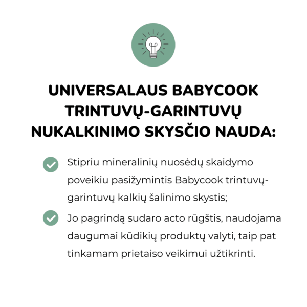 Beaba universalus Babycook trintuvų-garintuvų nukalkinimo skystis primaitinimas vaiko mityba maisto ruošimas kūdikiui