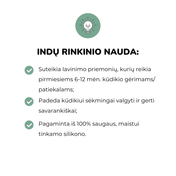 EZPZ pirmasis silikoninių indų rinkinys (6-12 mėn.) kūdikių primaitinimas kūdikio mityba primaitinimo pradžia