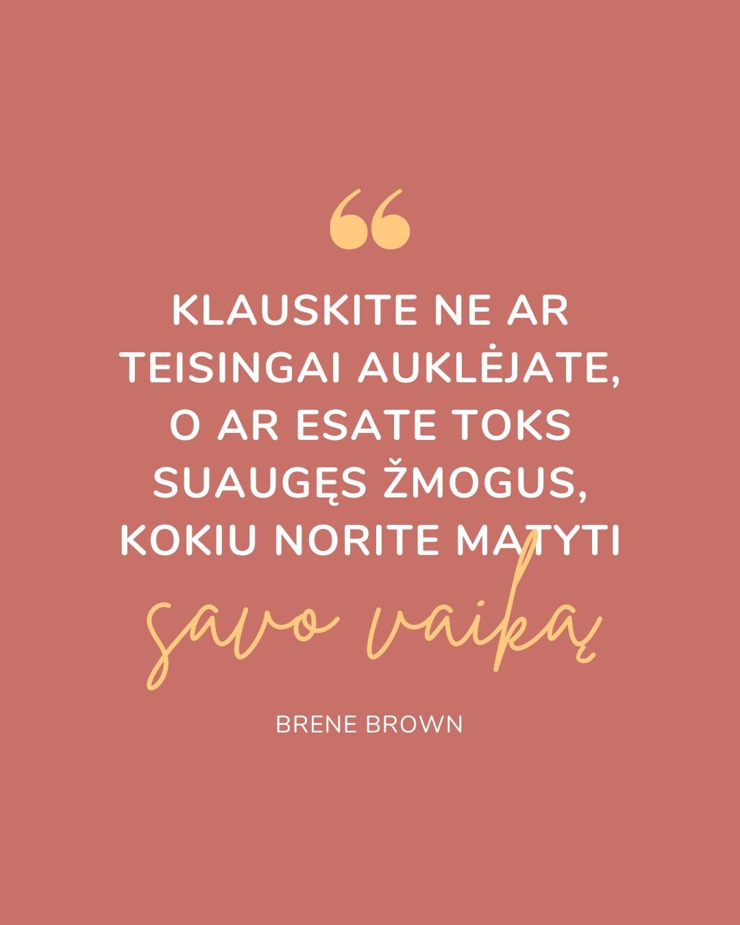 Tai, kas mes esame ir kaip mes bendraujame su pasauliu, daug labiau lemia mūsų vaikų ateitį nei tai, ką žinome apie tėvystę.
Todėl mokslininkė, rašytoja ir tinklalaidžių autorė Brené Brown mano, jog kalbant apie vaikų mokymą drąsos kultūroje, kurioje sunku būti pakankamu, svarbiausia klausti ne ar auklėjate teisingai, bet ar esate toks suaugęs žmogus, kokiu norite, kad užaugtų jūsų vaikas.
Mūsų pavyzdys - pirmiausia!🤍
#mylu #mylult #motinyste #tevyste #palaikymasmamoms #mylutevai #auganciosmes #mama #pagarbitevyste