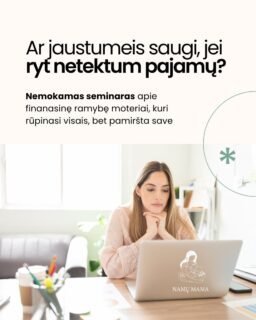 Kartais atrodo, kad pasirūpini visais – vaikais, namais, šeima. O kai ateina laikas pagalvoti apie save ir savo finansinį saugumą... tam vis pritrūksta laiko arba drąsos.💁‍♀️

💸Tačiau finansinė ramybė neprasideda nuo didelių pajamų. Ji prasideda nuo aiškumo!

Kartu su „Namų mama“ @namumama.lt kviečiame peržiūrėti NEMOKAMĄ asmeninių finansų konsultantės IevosJazavitienės @finansugide seminarą „Finansinė ramybė moteriai, kuri rūpinasi visais, bet pamiršta save“, kuriame sužinosite:

💛 kaip sekti pajamas ir išlaidas neatsisakant savo poreikių;

💛 kokie įsitikinimai apie pinigus dažniausiai trukdo jaustis ramiau;

💛 kaip tvarkytis sumažėjus pajamoms ar gyvenime įvykus pokyčiams;

💛 nuo ko pradėti kaupti finansinę pagalvę, galvoti apie draudimus ar investavimą;

💛 kaip pasiruošti netikėtoms gyvenimo situacijoms;

💛 kaip susikurti finansinį planą, kuris tiktų būtent jums.

Jei norisi ne tik gyventi nuo mėnesio iki mėnesio, bet ir jaustis tvirčiau dėl savo ateities – šis seminaras gali tapti puikia pradžia.

📍 Seminarą rasite mylu.lt.

———

Finansuojama Europos Sąjungos lėšomis. Tačiau išreiškiamas požiūris ar nuomonė yra tik autoriaus (-ių) ir nebūtinai atspindi Europos Sąjungos ar Europos Komisijos (EK) požiūrį ar nuomonę. Nei Europos Sąjunga, nei EK negali būti laikoma už juos atsakinga.

#Veikiam #LGPC #OLF #namųmama