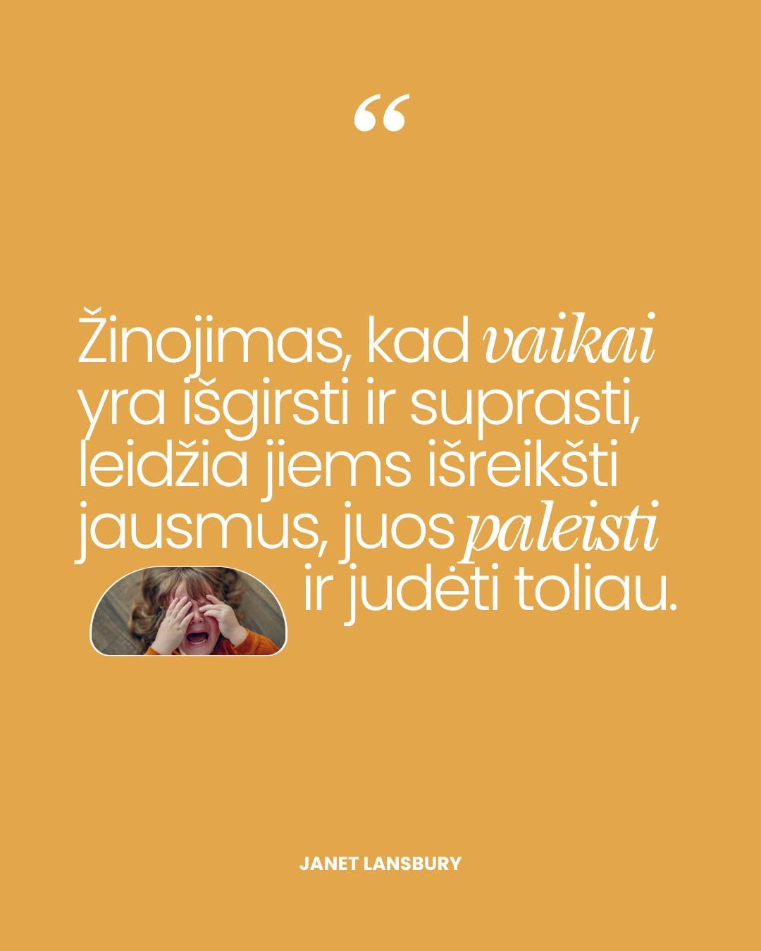 „Išgirsti“ vaiką nereiškia sutikti su jo elgesiu ar skubėti išspręsti problemą.

Pagarbios tėvystės (ang. RIE) požiūriu, pirmiausia verta pasistengti priimti vaiko jausmus tokius, kokie jie yra – be skubinimo nusiraminti, be bandymo nukreipti dėmesį ar paneigti jo išgyvenimus.

Kai vaikas jaučia, kad jo emocijos yra matomos ir priimamos, jis pamažu išmoksta jas išgyventi, o ne jų bijoti ar slopinti. Būtent taip kuriamas emocinis saugumas, pasitikėjimas savimi ir tvirtas ryšys su suaugusiuoju.

Kartais didžiausia dovana, kurią galime duoti vaikui yra tiesiog mūsų ramus buvimas šalia. 💛

- tėvystės koučerė Dovilė Šafranauskė @pagarbitevyste

#mylu #mylult #RIE #JanetLansbury #pagarbitevyste #vaikoemocijos #rysyssuvaiku #emocinissaugumas #tevyste