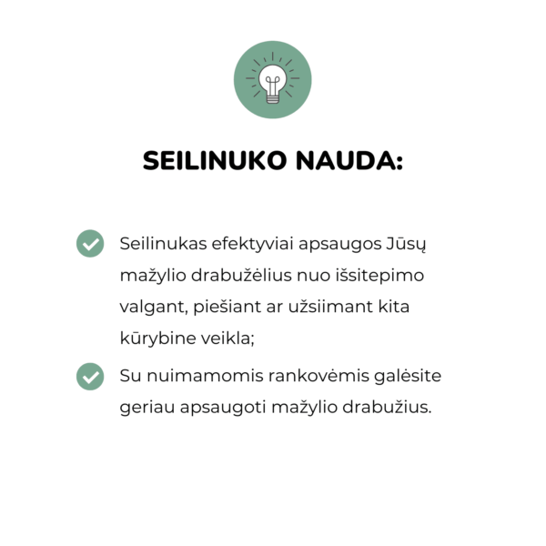 Beaba seilinukas su nuimamomis rankovėmis 2in1 kūdikių primaitinimas kūdikio mityba primaitinimo pradžia vaiko mityba sveika mityba