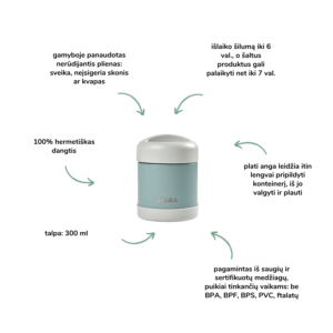 Beaba termosas maistui (300 ml) vaikų maitinimas kūdikio primaitinimas vaikų mityba keliaujant maitinimas išvykose