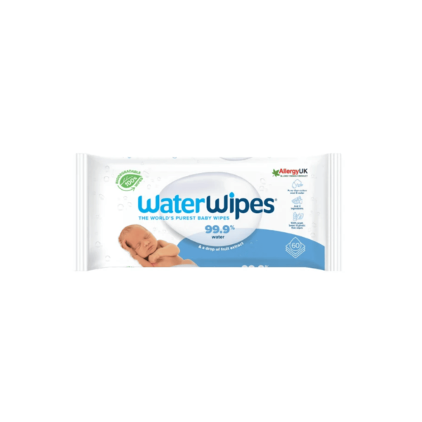 Waterwipes drėgnos servetėlės, 12 pakuočių po 60 vnt., 100% biologiškai skaidžios švariausios servetėlės pasaulyje kūdikio priežiūra naujagimio rpiežiūra drėgnos servetėlės kūdikiams