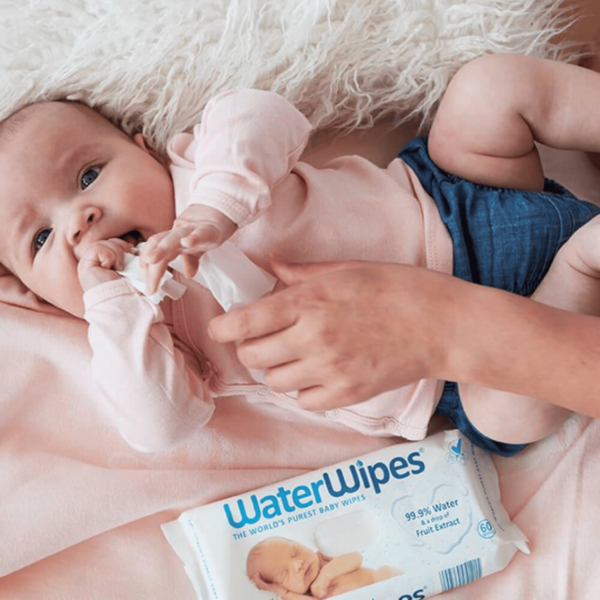 Waterwipes drėgnos servetėlės, 12 pakuočių po 60 vnt., 100% biologiškai skaidžios švariausios servetėlės pasaulyje kūdikio priežiūra naujagimio rpiežiūra drėgnos servetėlės kūdikiams