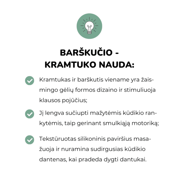 Mushie silikoninis barškutis - kramtukas - gėlė kūdikio kramtukas dantenoms
