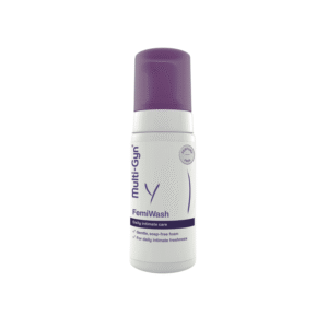 Multi-Gyn FemiWash prausiklis, 100ml imtymios higienos prausiklis itin švelnus prausiklis 2QR kompleksas prausimosi putos be muilo imtymos higienos flora Myu.lt kosmetika mamos imtymi higiena
