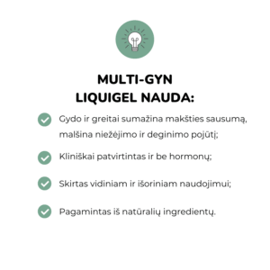 Multi-Gyn LiquiGel gelis, 50ml makšties sausumas lubrikantas natūralus gelis makščiai moters higiena menopauzė nėštumas žindymas