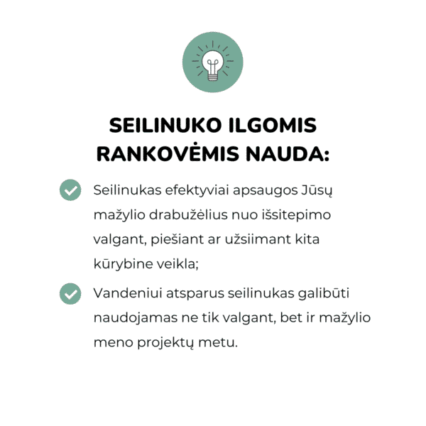 Mushie seilinukas ilgomis rankovėmis kūdikių primaitinimas kūdikio mityba primaitinimo pradžia vaiko mityba sveika mityba