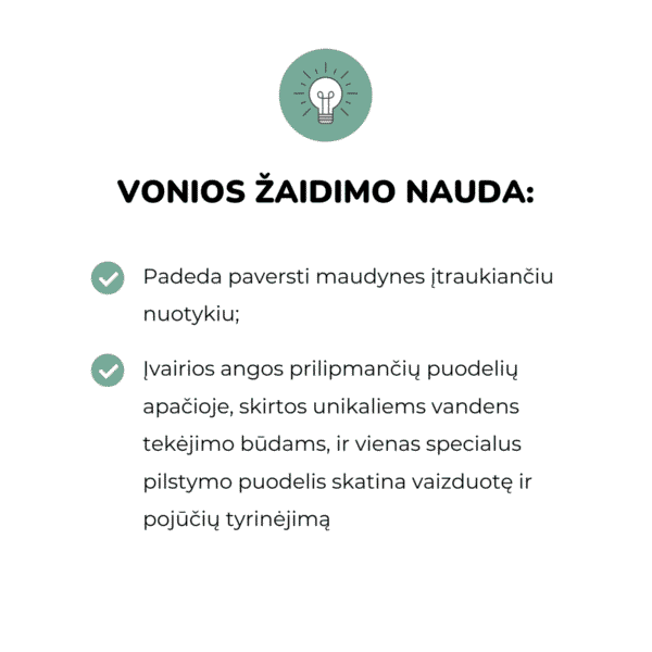 Mushie vonios žaislas „Pour and Play“ Mylu.lt kūdikio lavinimas vaiko lavinimas vonios žaislai vaikams žaidimas vonioje