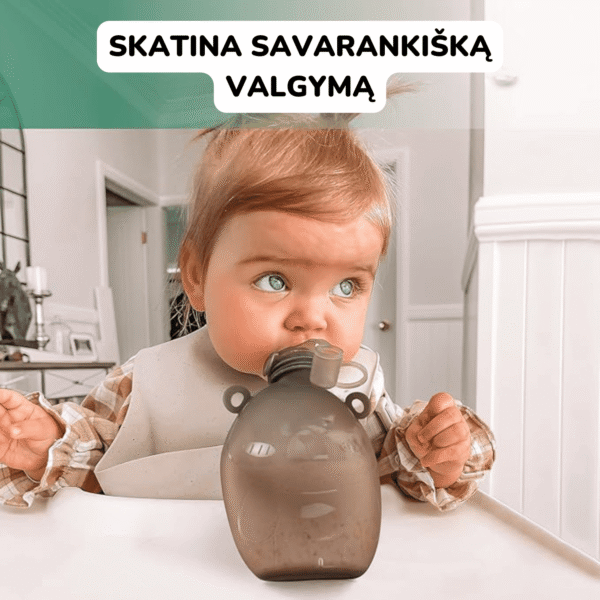 Haakaa silikoninis gėrybių maišelis Happii Bear kūdikių maitinimas kūdikių primaitinimas kūdikio mityba tyrelės Mylu.lt mylu.shop