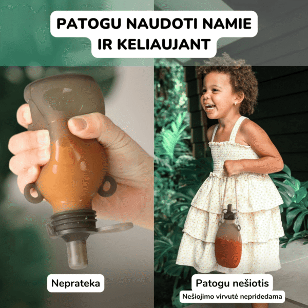 Haakaa silikoninis gėrybių maišelis Happii Bear kūdikių maitinimas kūdikių primaitinimas kūdikio mityba tyrelės Mylu.lt mylu.shop