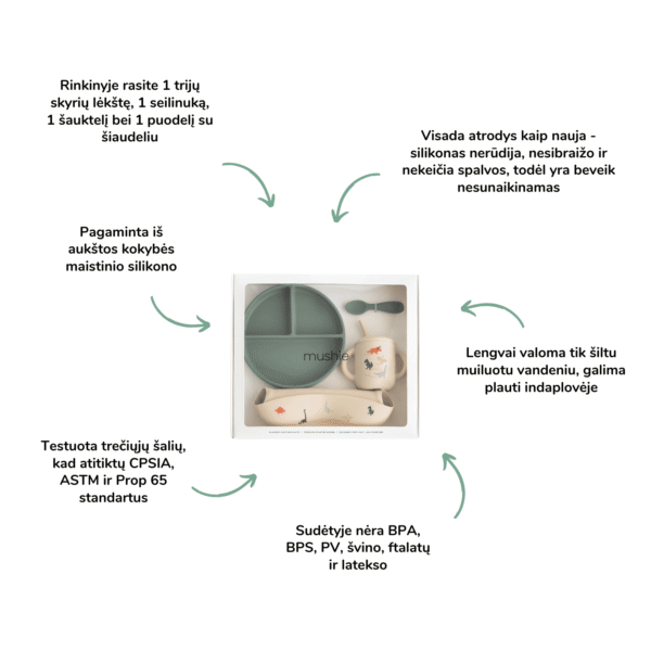 Mushie silikoninis maitinimo rinkinys kūdikių primaitinimas kūdikio mityba primaitinimo pradžia kūdikio lėkštė kūdikio puodelis kūdikio seilinukas kūdikio šaukštelis 3 Mushie silikoninis maitinimo rinkinys kūdikių primaitinimas kūdikio mityba primaitinimo pradžia kūdikio lėkštė kūdikio puodelis kūdikio seilinukas kūdikio šaukštelis