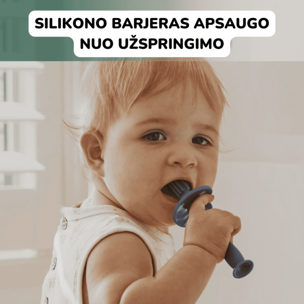 Haakaa 360° silikonins mokomasis dantų šepetėlis kūdikio dantų priežiūra Mylu.lt dantų šepetėliai kūdikiams kūdikio higiena vaikų dantų šepetėlis