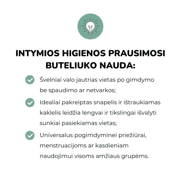 Haakaa intymios higienos prausimosi buteliukas PeriCleanse, 500 ml tarpvietės higiena po gimdymo tarpvietės priežiūra po gimdymo gimdymas