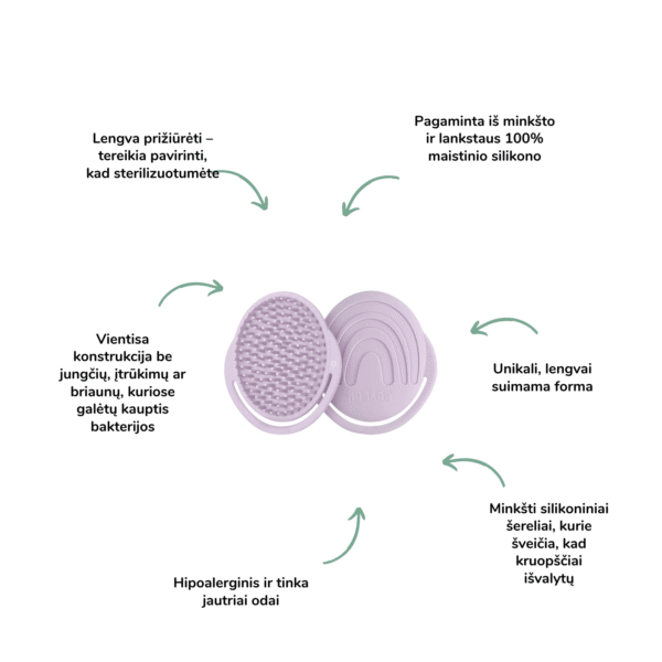 Haakaa silikoninis plaukų šepetys Rainbow kūdikio higiena kūdikio priežiūra Mylu.lt higienos priemonės kūdikiams 2 Haakaa silikoninis plaukų šepetys Rainbow kūdikio higiena kūdikio priežiūra Mylu.lt higienos priemonės kūdikiams