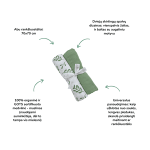 Summerville medvilnės muslino vystyklų rinkinys kūdikio priežiūra vaiko priežiūra apsauga nuo karščio kūdikiams muslinas