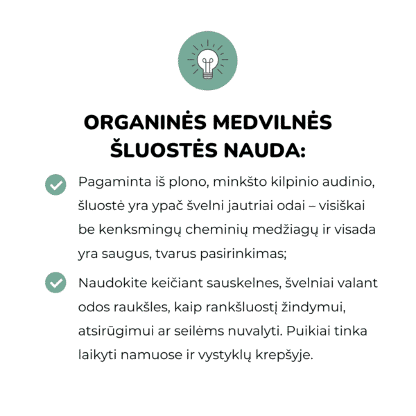Summerville organinės medvilnės šluostės, 5 vnt.