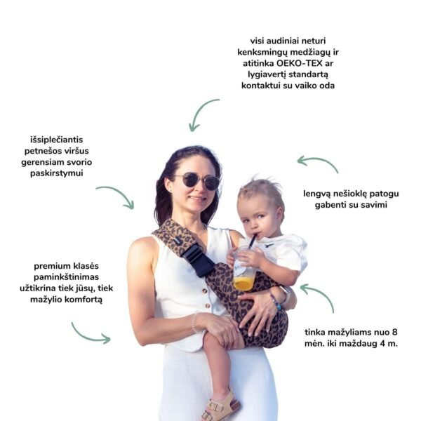 Momsilk nešioklė - sėdynė Momswing (8 - 20 kg) kūdikio nešioklė vaiko nešioklė saugi nešioklė kūdikiui patogi nešioklė kokybiška nešioklė