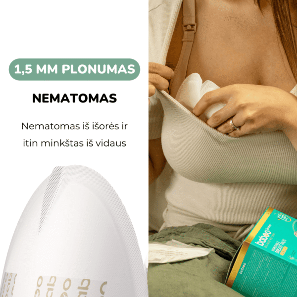 Baboo įklotai į liemenėlę, 120 vnt. įklotai žindant pagalba žindant kūdikio žindymas