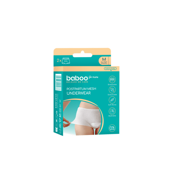 Baboo kelnaitės po gimdymo (2 vnt.), M dydis mamos priežiūra po gimdymo pagalba po gimdymo pogimdyminės kelnaitės