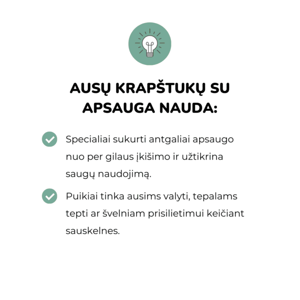 Baboo medvilniniai ausų krapštukai su apsauga, 55 vnt. kūdikio priežiūra naujagimio priežiūra saugūs ausų krapštukai kūdikio higiena