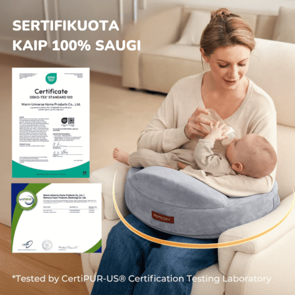 Momcozy CozyPro maitinimo pagalvė kūdikio žindymas kūdikio maitinimas žindymo pagalvė pagalba žindymui kaip žindyti kūdikį Mylu.lt produktai žindymui