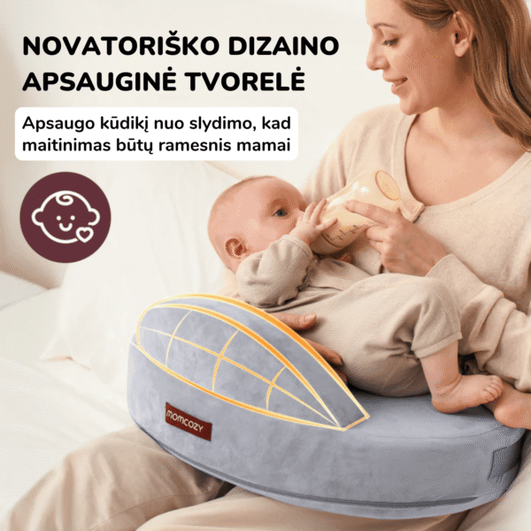 Momcozy CozyPro maitinimo pagalvė kūdikio žindymas kūdikio maitinimas žindymo pagalvė pagalba žindymui kaip žindyti kūdikį Mylu.lt produktai žindymui