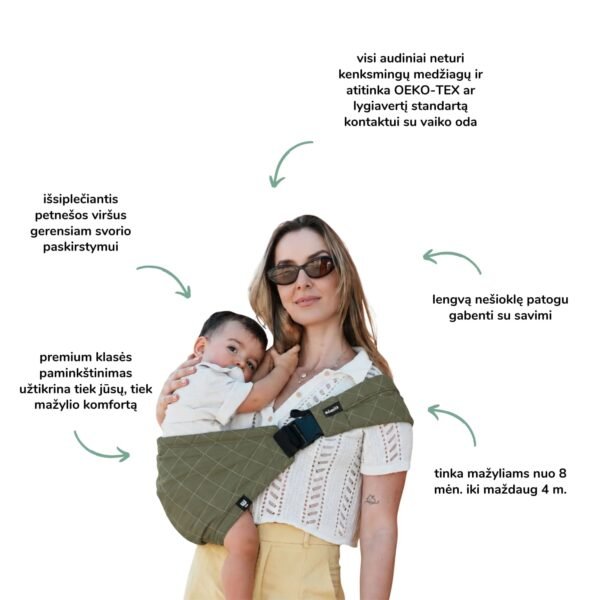 Momsilk nešioklė - sėdynė Momswing (8 - 20 kg) kūdikio nešioklė vaiko nešioklė saugi nešioklė kūdikiui patogi nešioklė kokybiška nešioklė 2 Momsilk nešioklė - sėdynė Momswing (8 - 20 kg) kūdikio nešioklė vaiko nešioklė saugi nešioklė kūdikiui patogi nešioklė kokybiška nešioklė