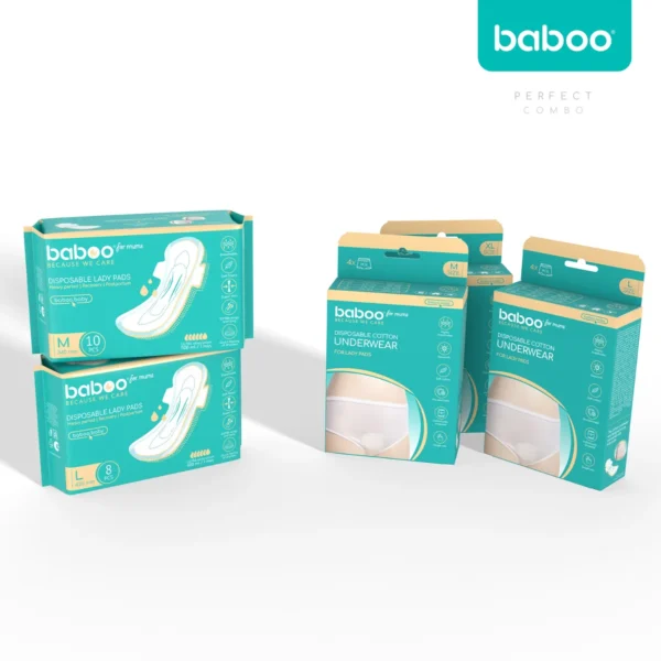 Baboo vienkartinės kelnaitės po gimdymo (4 vnt.), L dydis mamos priežiūra po gimdymo pagalba po gimdymo pogimdyminės kelnaitės 4 Baboo vienkartinės kelnaitės po gimdymo (4 vnt.), L dydis mamos priežiūra po gimdymo pagalba po gimdymo pogimdyminės kelnaitės